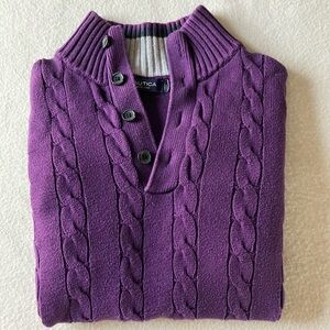 Nautica Mockneck Button Sweater